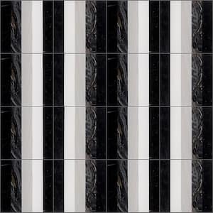 Elizabeth Sutton Bow Night 12 in. x 12 in. Polished Marble Floor and Wall Mosaic Tile (1 sq. ft. / Sheet)