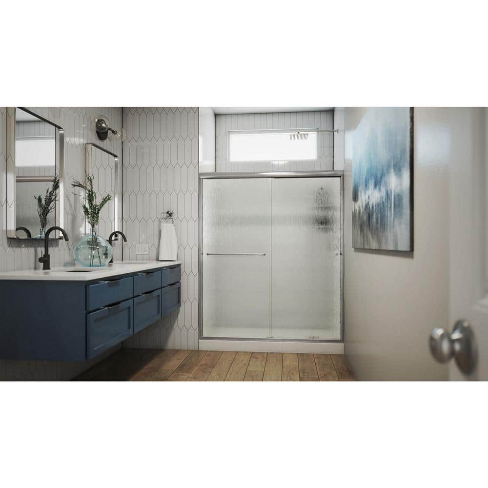 Alliance Pro 60" Brushed Nickel Semi-Frameless Sliding Shower Door
