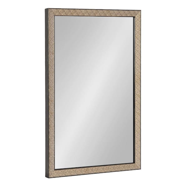 Kate and Laurel Soniva 20.00 in. W x 30.00 in. H Gold Rectangle Traditional Framed Decorative Wall Mirror