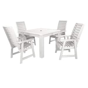 Weatherly White 5-Piece Recycled Plastic Square Outdoor Dining Set