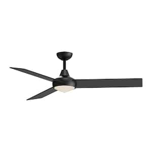 Owens 56-in 1 Light Matte Black Integrated LED Ceiling Fan