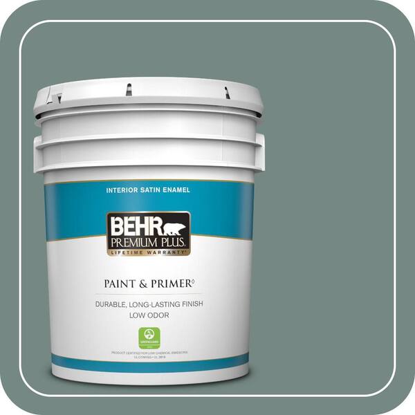 BEHR PREMIUM PLUS 5 gal. #MQ6-10 Echo Park Satin Enamel Low Odor Interior Paint & Primer
