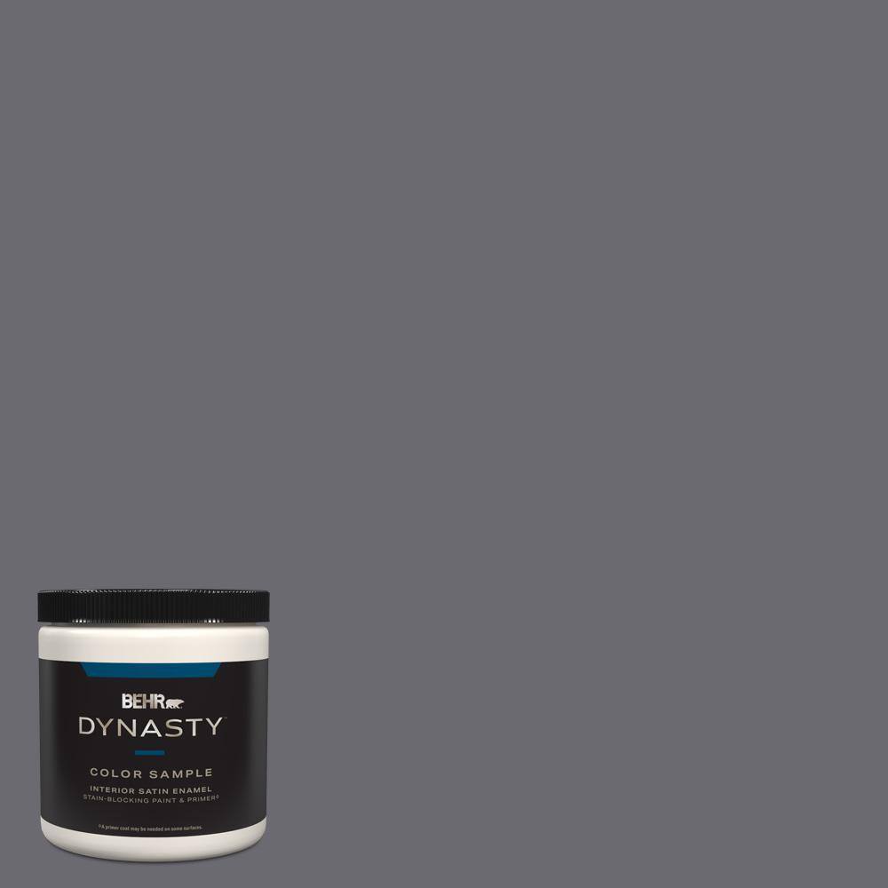 BEHR DYNASTY 8 oz. #T16-15 Charcoal Plum Satin Enamel Stain-Blocking ...