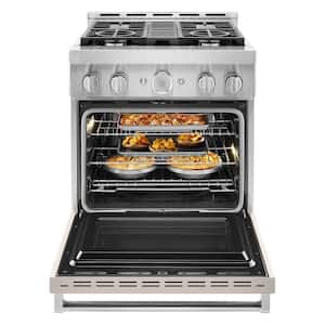30 in. 4.1 cu. ft. Smart Commercial-Style Gas Range with Self-Cleaning and True Convection in Milkshake