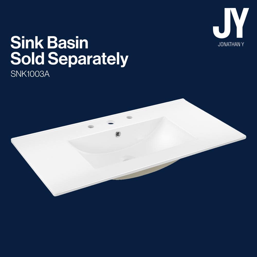 Javer 36" Oak Rattan Modern Farmhouse Bath Vanity Cabinet