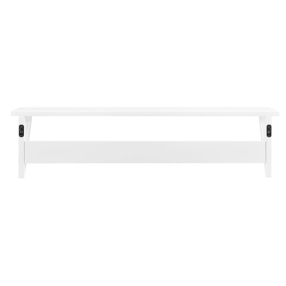 White Wall Mounted Coat Rack with Shelf and Hooks