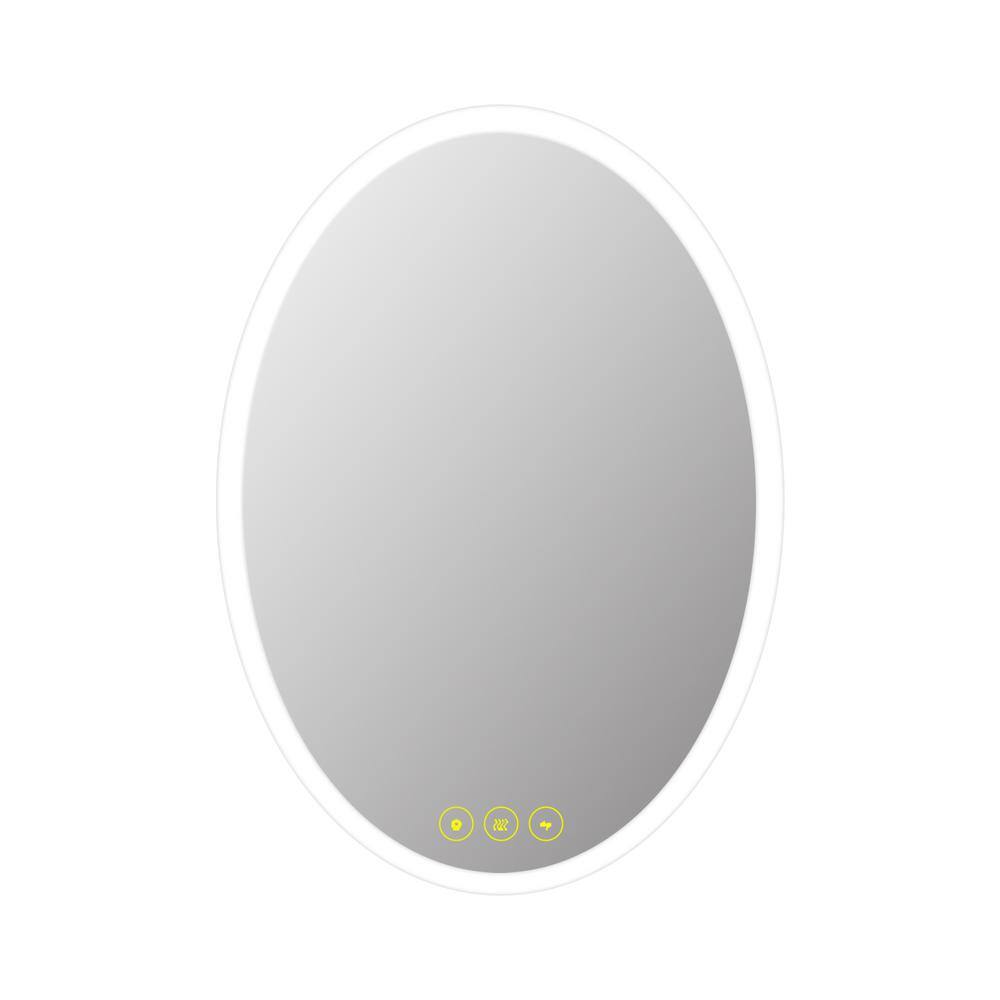 19.68 in. W x 27.55 in. H Oval Frameless Anti-Fog Lighted Wall Bathroom Van