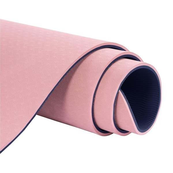 Pro Space Pink High Density TPE Yoga Mat 72 in. L x 24 in. W x 0.24 in.  Pilates Exercise Mat Non Slip (12 sq. ft.) TYM7224024P - The Home Depot