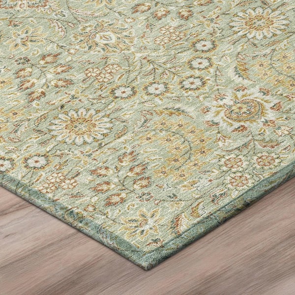Chantille Machine Washable Indoor/Outdoor Abstract ACN3101 Celery 8 ft. x 10 ft. Area Rug