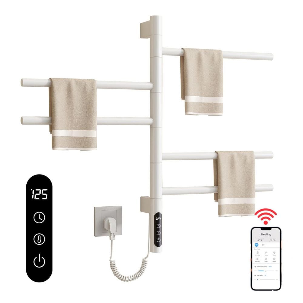 5-Bar Hardwired & Plug-in Electric Towel Warmer in White price history on PriceWatchPro