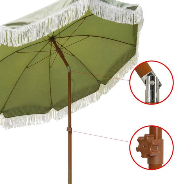 7'sage patio umbrella Unbranded 7 ft. Steel Tilt Patio Umbrella in Sage Green L0BLVF8FMZ