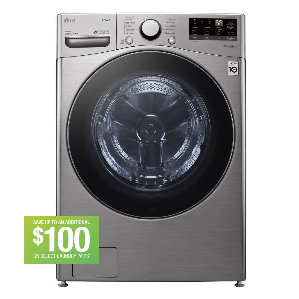 LG 4.5 cu. ft. Large Capacity High Efficiency Stackable Smart Front