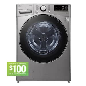 4.5 cu. ft. Large Capacity High Efficiency Stackable Smart Front Load Washer with Steam in Graphite Steel