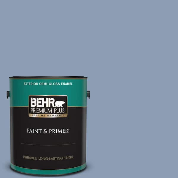 BEHR PREMIUM PLUS 1 gal. #PPU15-10 China Silk Semi-Gloss Enamel Exterior Paint & Primer