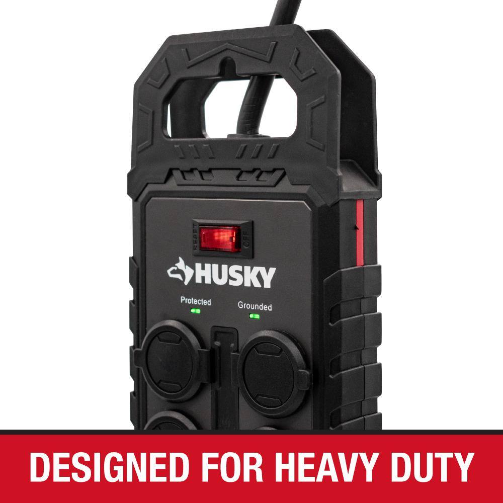 Husky - Brandclub - 10 ft. 14/3 Heavy Duty 10-Outlet 4200 Joule