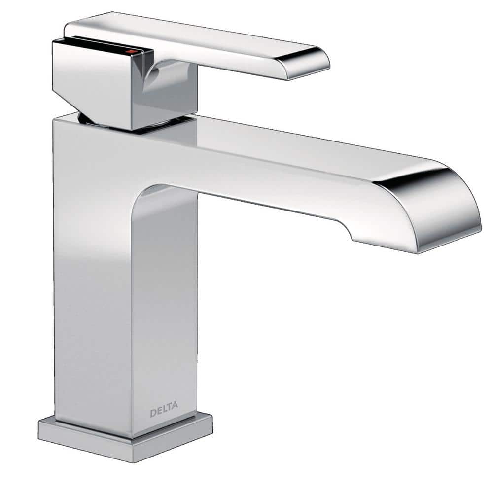 Sleek Chrome Modern Single Hole Bathroom Faucet with Drain