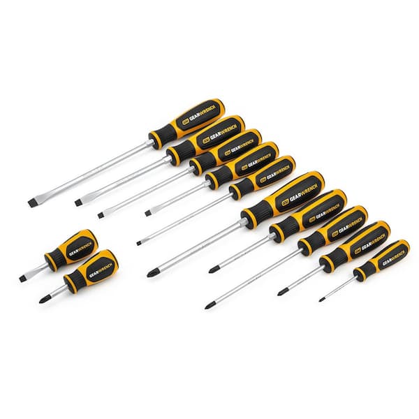 GEARWRENCH 12 Pc. Phillips/Slotted Dual Material Screwdriver Set