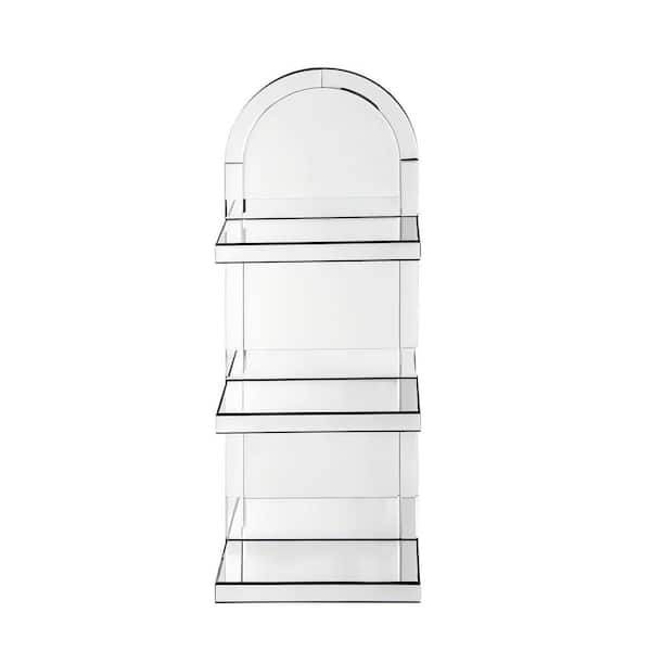 THKSHOUZ Glass Arch Wall Shelf Clear 3-Tier Decorative Display