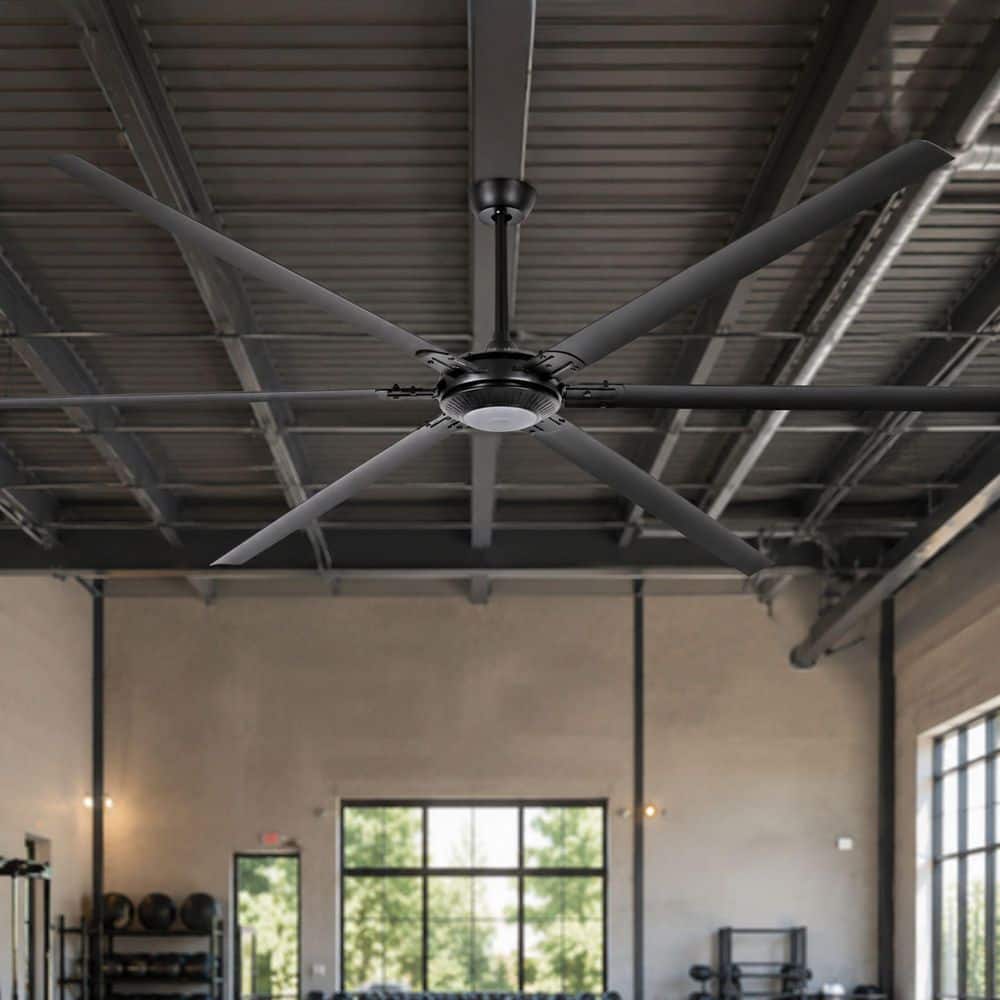 10 ft. Indoor Matte Black Downrod Mount HVLS Industrial Ceiling Fan with Remote Control and DC Motor price history on PriceWatchPro