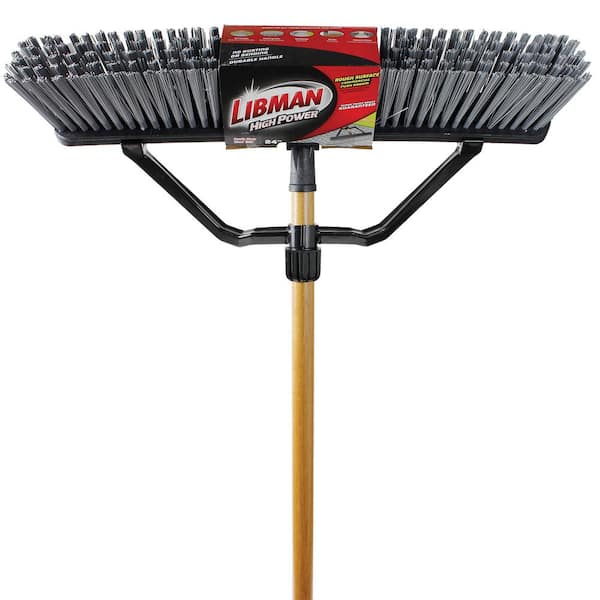 Libman 24 in. Rough Surface Industrial Grade Push Broom with Wood