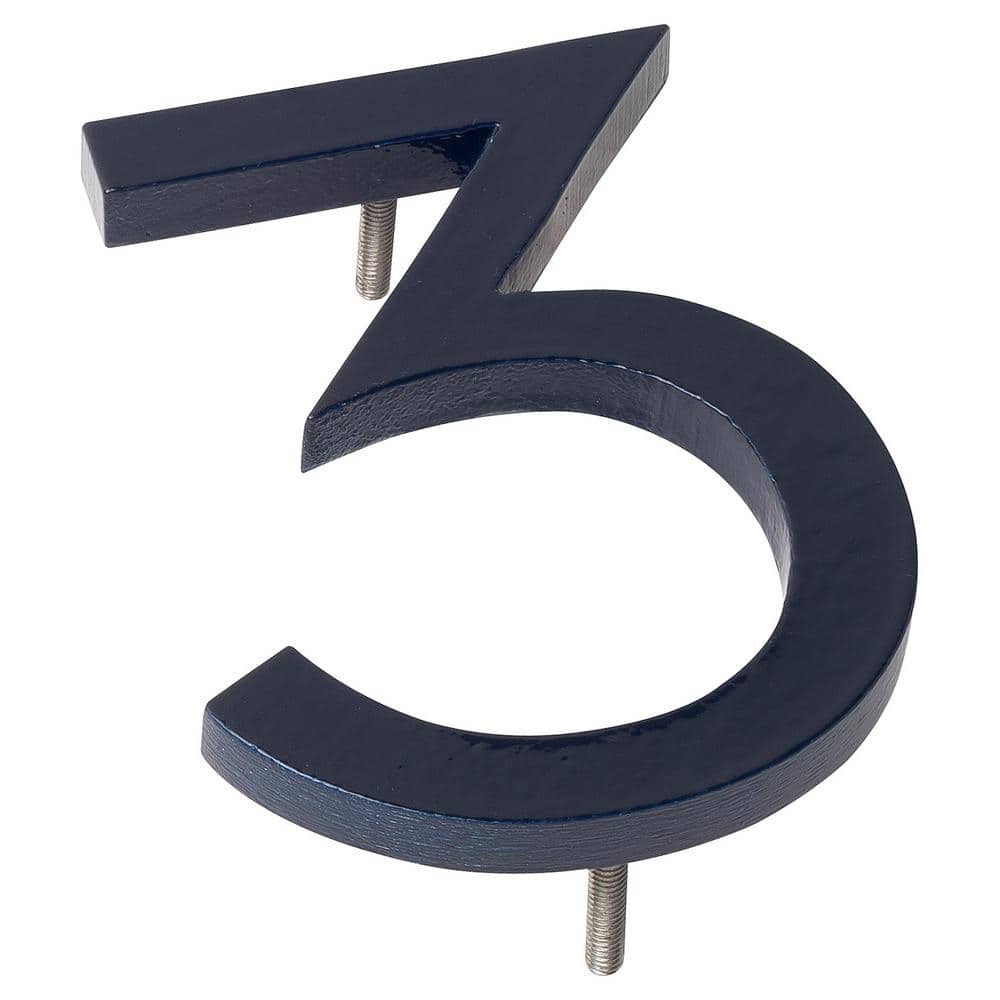 4 in. Navy Aluminum Floating or Flat Modern House Number 3 price history on PriceWatchPro