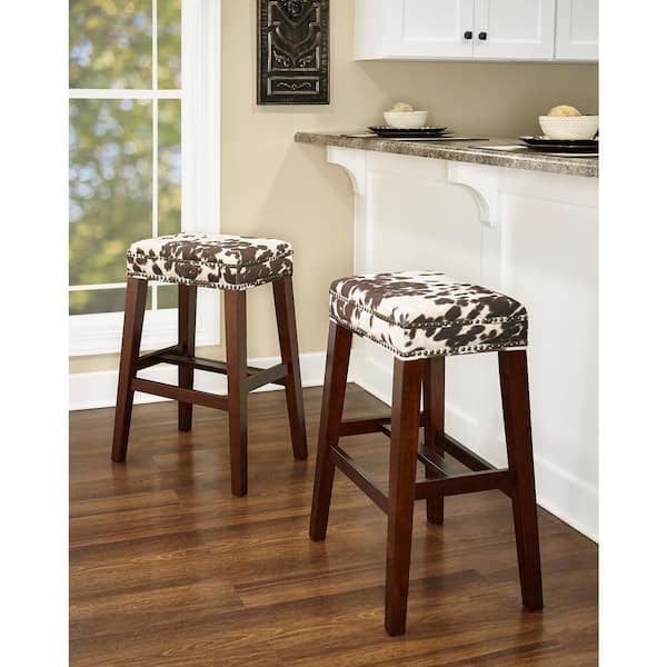 cow print counter height chairs