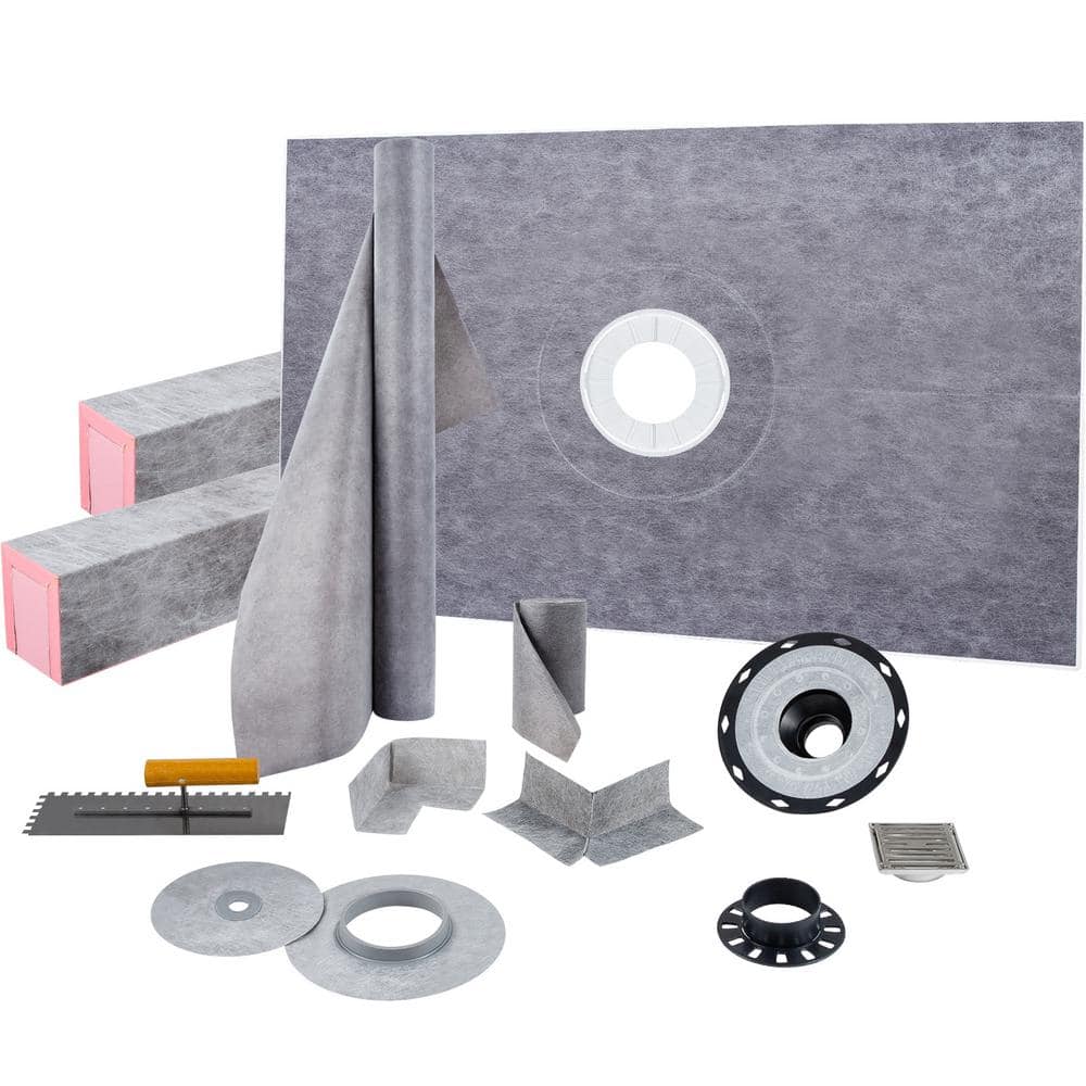 VEVOR 38 x 60 in. Waterproof Shower Pan Underlayment with 4 in. ABS