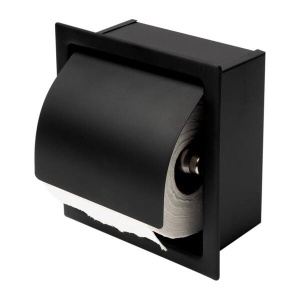 Evideco 9641108 6715 Modern Freestanding Toilet Paper Dispenser and Reserve with Folding Arm for Compact Bathrooms Finish: Black