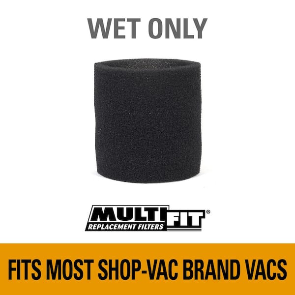 Replacement Wet Application Wet Dry Vac Foam Sleeve Filter for Select Shop-Vac Brand Shop Vacuums (1-Pack) VF2001