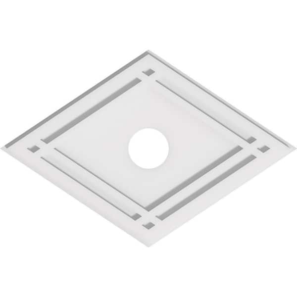 Ekena Millwork 22 in. x 14.62 in. x 1 in. Diamond Architectural Grade PVC Contemporary Ceiling Medallion