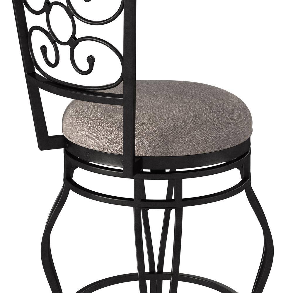Albany 30-Inch Charcoal Gray Metal Swivel Bar Stool