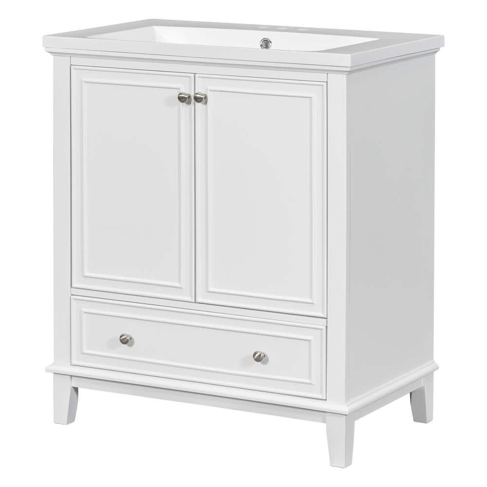 30.00 in. W x 18.00 in. D x 34.80 in. H Freestanding Bath Vanity in White w