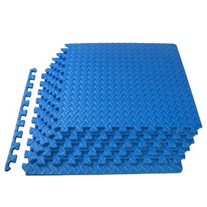 Exercise Puzzle Mat Blue 24 in. x 24 in. x 0.5 in. EVA Foam Interlocking Anti-Fatigue Exercise Tile Mat (6-Pack)