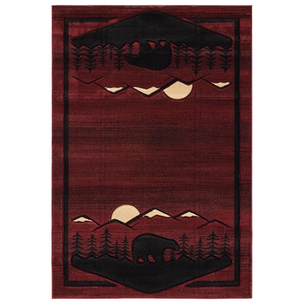 United Weavers Cottage Treetops Burgundy 1 ft. 10 in. x 2 ft. 8 in. Accent Rug