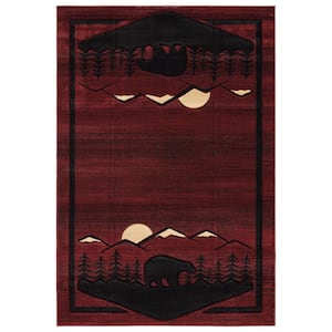 Cottage Treetops Burgundy 7 ft. 10 in. x 10 ft. 6 in. Area Rug