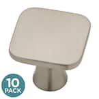 Lindley 1-3/16 in. (31 mm) Satin Nickel Square Cabinet Knob (10-Pack)
