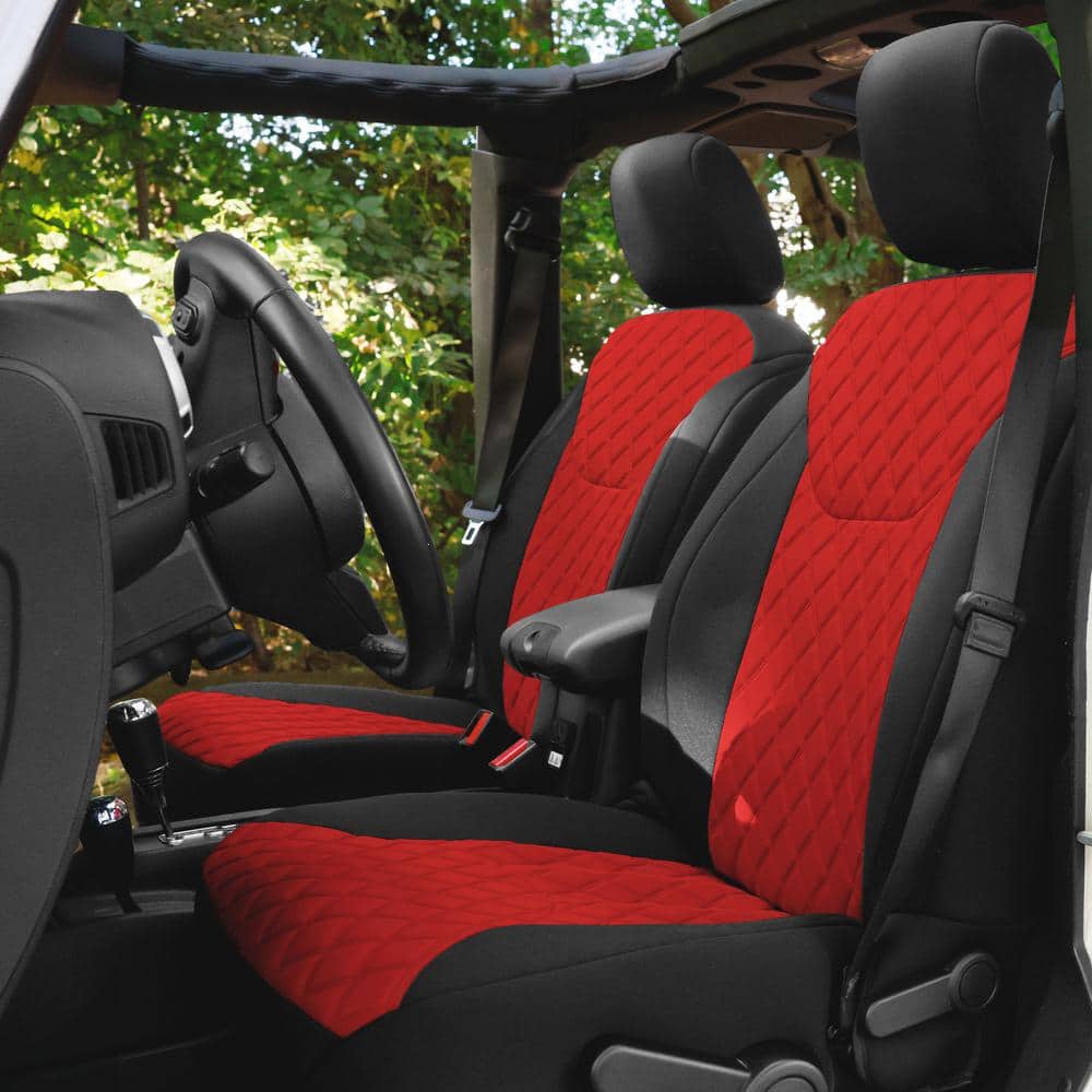 FH Group Neoprene Custom Seat Covers for 2007-2018 Jeep Wrangler JK 4DR  Front Set DMCM5003RED-FRONT - The Home Depot