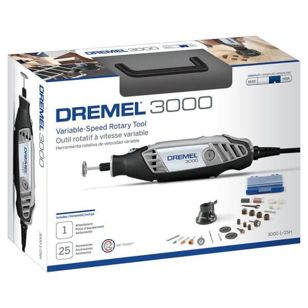 Dremel 3000 Series 1.2 Amp Variable Speed Corded Rotary Tool Kit with  Rotary Tool WorkStation Stand and Drill Press 30001/25H+22001 - The Home  Depot