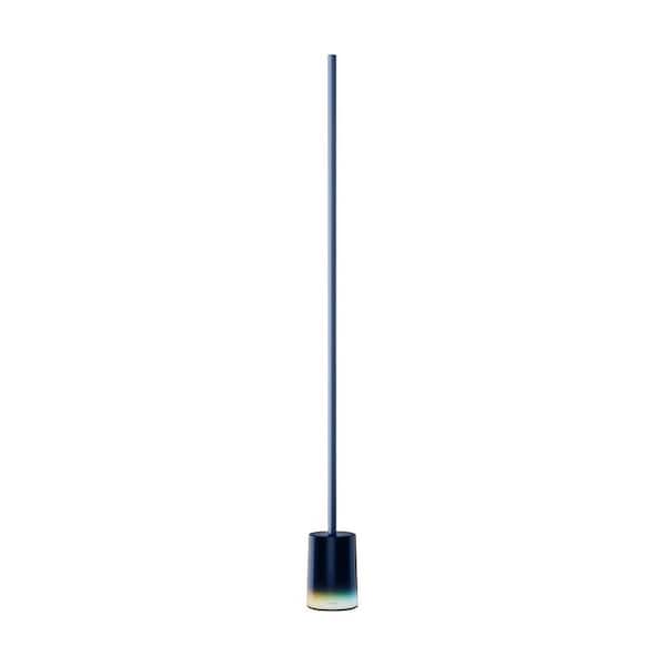 55 in. Blue LED Corner Lamp Standard Floor Lamp Works with Alexa