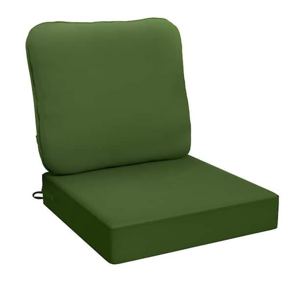 AAAAAcessories 24 in. X 24 in. Outdoor Square Waterproof Removable Sofa Cushion in green