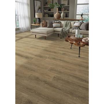 VERT HAUS Autumn Greige Oak 10 mm T x 7.4 in. x 47.2 in. Waterproof Hybrid Resilient Flooring (27 sq. ft./Case) VH103