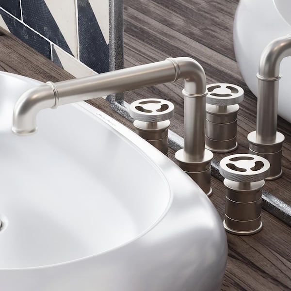 Swiss Madison Avallon 8 in. Widespread Double Handle Bathroom Faucet in Brushed Nickel
