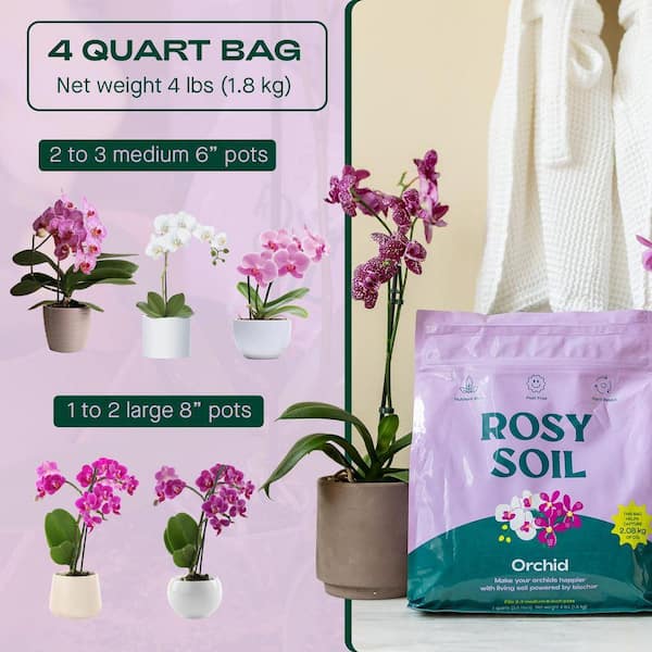 ROSY SOIL Organic 4 qt. Orchid Soil Potting Mix with Superior