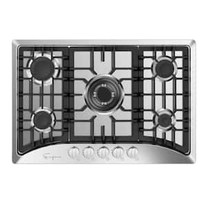 30 in. Gas Stove Cooktop in Stainless Steel with 5-Sealed Burners