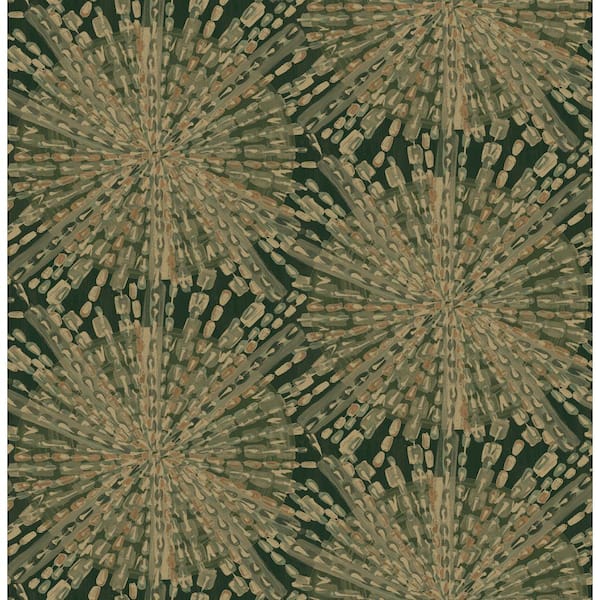 NuWallpaper Emerald Green Sunburst Peel and Stick Wallpaper Sample