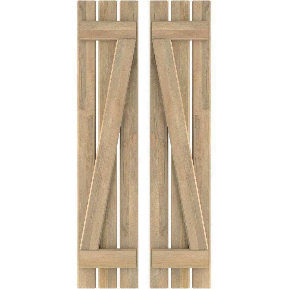 11-1/2-in W x 41-in H Americraft 3 Board Exterior Real Wood Spaced Board and Batten Shutters w/Z-Bar Unfinished price history on PriceWatchPro