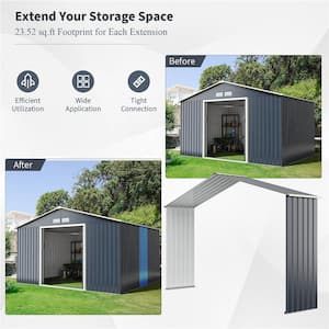 11.2 ft. W x 2.1 ft. D Peak Metal Shed with 23.52 sq.ft.