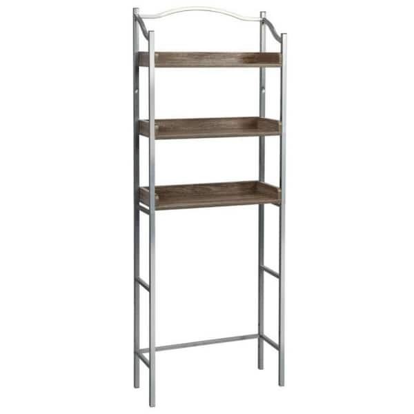 Costway 23.5 in. W x 68 in. H x 9.5 in. D Rustic Brown 3-Tier Over