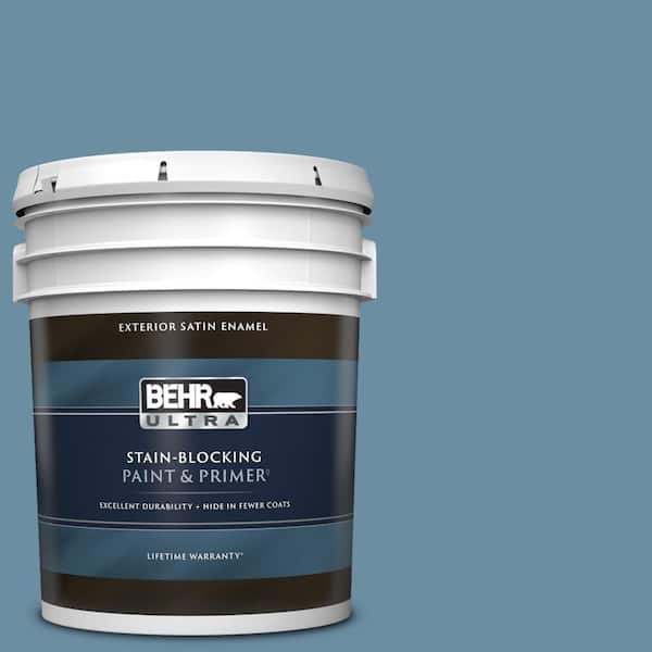 BEHR ULTRA 5 gal. #PPU14-04 French Court Satin Enamel Exterior Paint & Primer