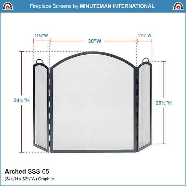 Minuteman Black Large 3-Fold Child Guard Screen